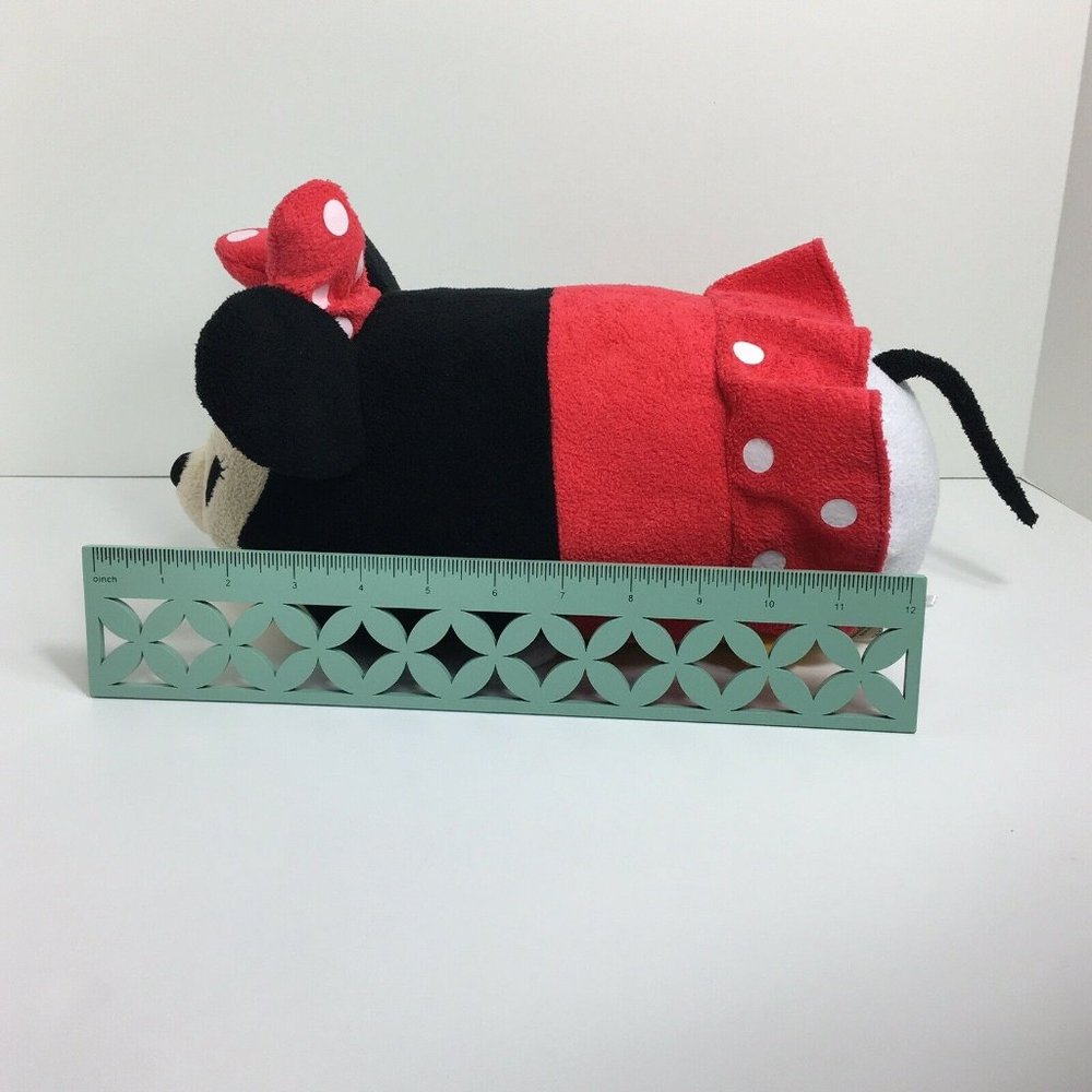 Disney Tsum Tsum Plush Minnie Mouse Red Stuffed Animal Polka Dot Toy Pillow 14” - Picture 11 of 12